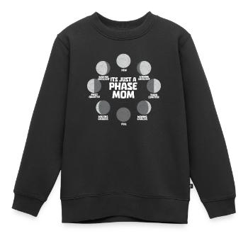 Mond Luna Just A Phase Moon - Kids Premium Organic Sweatshirt - black - Front - AI Model Kid Female (0cm)
