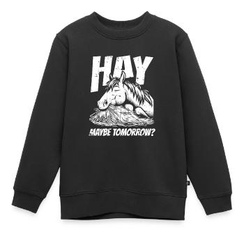 Pferd Reitsport - Kinder Premium Organic Sweatshirt - Schwarz - Vorne - AI Model Kid Female (0cm)