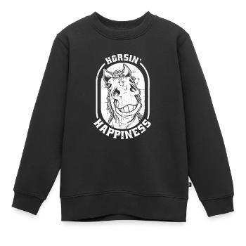 Sports équestres équestres à cheval - Sweat Premium enfant bio - noir - Devant - AI Model Kid Female (0cm)