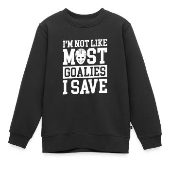 Eishockey Torwart Handschuhsparender Puck - Kinder Premium Organic Sweatshirt - Schwarz - Vorne - AI Model Kid Female (0cm)
