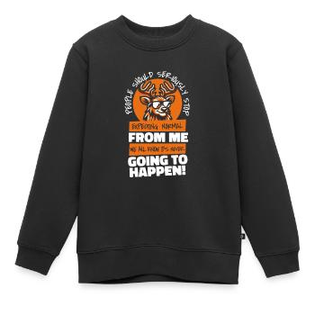 Cerf - Sweat Premium enfant bio - noir - Devant - AI Model Kid Female (0cm)