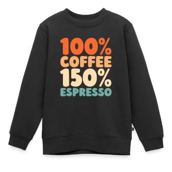Kaffee Espresso - Kinder Premium Organic Sweatshirt - Schwarz - Vorne - AI Model Kid Female (0cm)