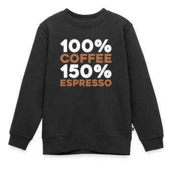 Kaffee Espresso - Kinder Premium Organic Sweatshirt - Schwarz - Vorne - AI Model Kid Female (0cm)
