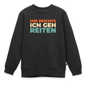 Cheval Équitation J’en ai assez, je vais faire de l’équitation - Sweat Premium enfant bio - noir - Devant - AI Model Kid Female (0cm)