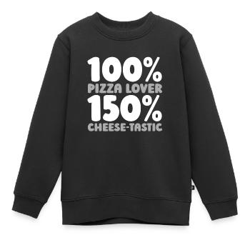 Pizza - Kinder Premium Organic Sweatshirt - Schwarz - Vorne - AI Model Kid Female (0cm)