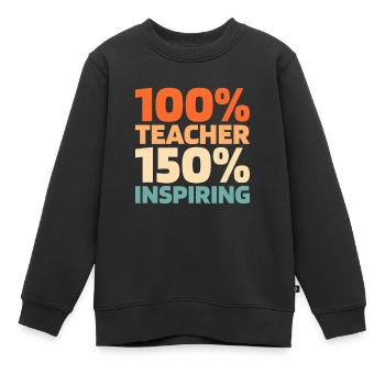 Enseignante pédagogue - Sweat Premium enfant bio - noir - Devant - AI Model Kid Female (0cm)