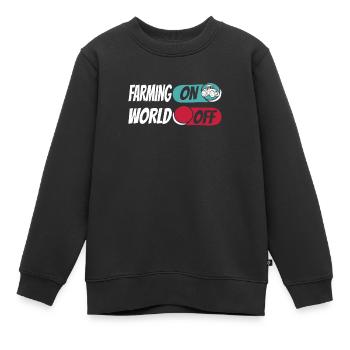 Agriculture agricole sur World Off - Sweat Premium enfant bio - noir - Devant - AI Model Kid Female (0cm)