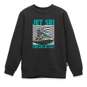Jet Ski Skelett - Kinder Premium Organic Sweatshirt - Schwarz - Vorne - AI Model Kid Female (0cm)