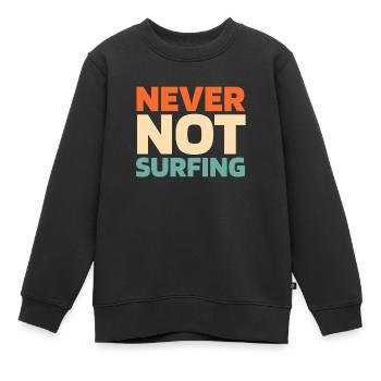 Surfer Surfen - Kinder Premium Organic Sweatshirt - Schwarz - Vorne - AI Model Kid Female (0cm)