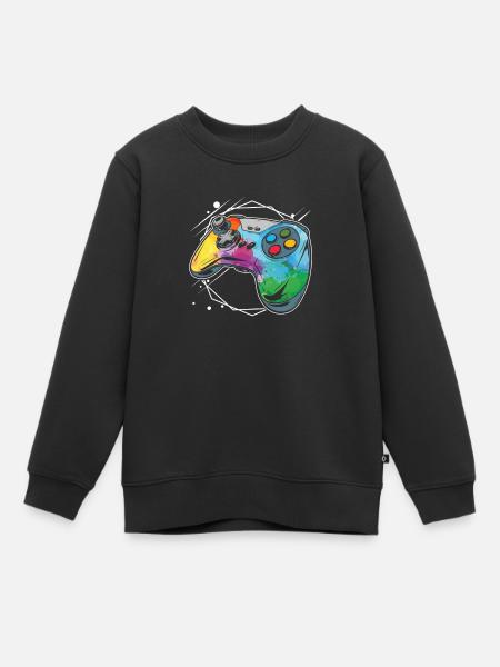 Gamer Gaming Aquarell Gaming Controller - Sweatshirt Premium barn ekologisk - svart