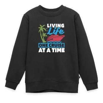 Croisière - Sweat Premium enfant bio - noir - Devant - AI Model Kid Female (0cm)