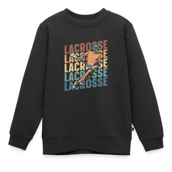 Lacrosse - Sweat Premium enfant bio - noir - Devant - AI Model Kid Female (0cm)
