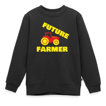 Future farmer - Kids Premium Organic Sweatshirt - black - Front - AI Model Kid Female (0cm)