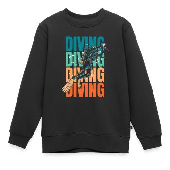 Tauchen Taucher - Kinder Premium Organic Sweatshirt - Schwarz - Vorne - AI Model Kid Female (0cm)