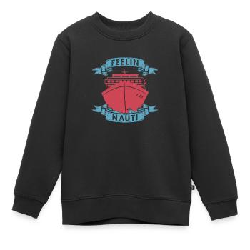 Sensation de croisière Nauti - Sweat Premium enfant bio - noir - Devant - AI Model Kid Female (0cm)
