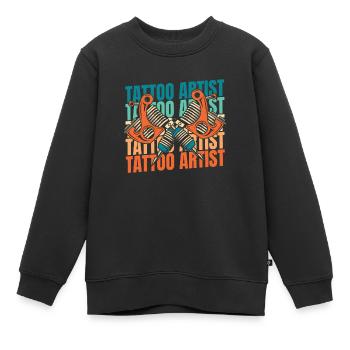 Tätowierer Tattoo - Kinder Premium Organic Sweatshirt - Schwarz - Vorne - AI Model Kid Female (0cm)