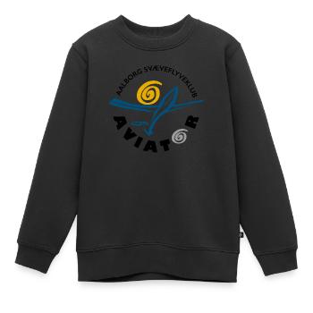 Aviateur - Sweat Premium enfant bio - noir - Devant - AI Model Kid Female (0cm)