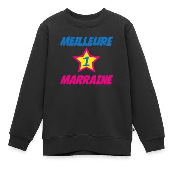 BESTE STORY - Kinder Premium Organic Sweatshirt - Schwarz - Vorne - AI Model Kid Female (0cm)