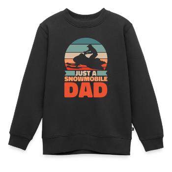 Motoneige Motoneige Père - Sweat Premium enfant bio - noir - Devant - AI Model Kid Female (0cm)