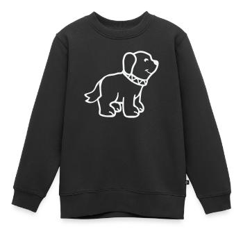 Chien - Sweat Premium enfant bio - noir - Devant - AI Model Kid Female (0cm)