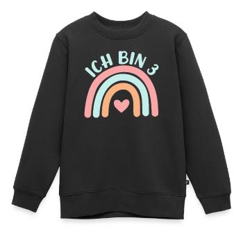 Ich bin 3 niedliche Regenbogen Design Junge Mädche - Kids Premium Organic Sweatshirt - black - Front - AI Model Kid Female (0cm)