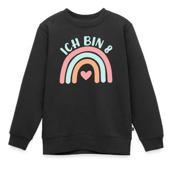 Ich bin 8 niedliche Regenbogen Design Junge Mädche - Kids Premium Organic Sweatshirt - black - Front - AI Model Kid Female (0cm)