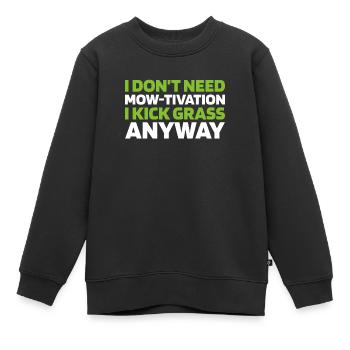 Lawn mower mowing - Kids Premium Organic Sweatshirt - black - Front - AI Model Kid Female (0cm)