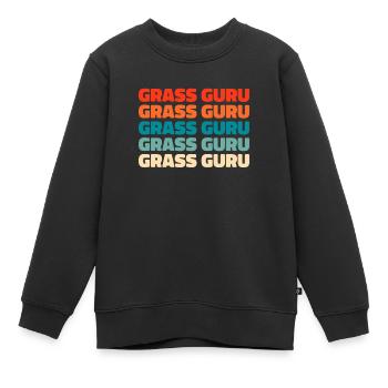 Lawn mower mowing - Kids Premium Organic Sweatshirt - black - Front - AI Model Kid Female (0cm)