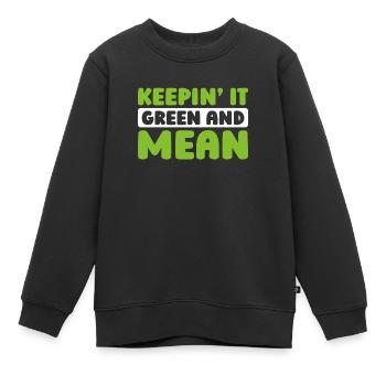 Lawn mower mowing - Kids Premium Organic Sweatshirt - black - Front - AI Model Kid Female (0cm)