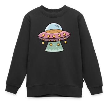 Ufo - Kinder Premium Organic Sweatshirt - Schwarz - Vorne - AI Model Kid Female (0cm)