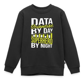 Analyste de données en science des données - Sweat Premium enfant bio - noir - Devant - AI Model Kid Female (0cm)