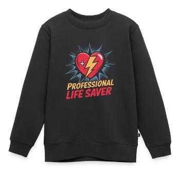 Infirmière en soins intensifs - Sweat Premium enfant bio - noir - Devant - AI Model Kid Female (0cm)