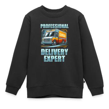 Messager - Sweat Premium enfant bio - noir - Devant - AI Model Kid Female (0cm)