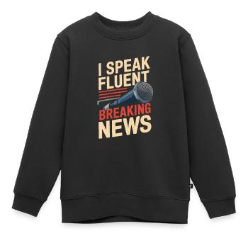 Présentateur - Sweat Premium enfant bio - noir - Devant - AI Model Kid Female (0cm)