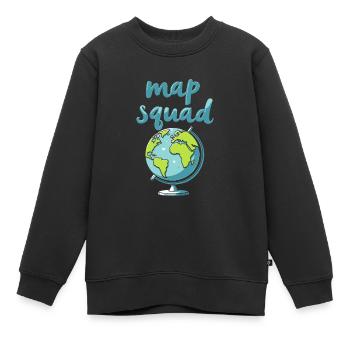 Géographie Géographe Kader - Sweat Premium enfant bio - noir - Devant - AI Model Kid Female (0cm)