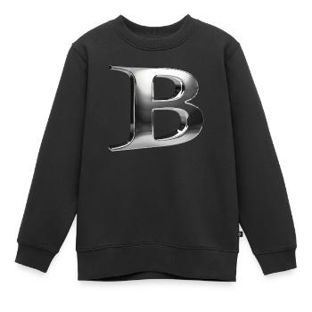 Chrome ,, B" Metallic - Kinder Premium Organic Sweatshirt - Schwarz - Vorne - AI Model Kid Female (0cm)