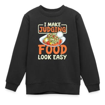 Critique gastronomique - Sweat Premium enfant bio - noir - Devant - AI Model Kid Female (0cm)