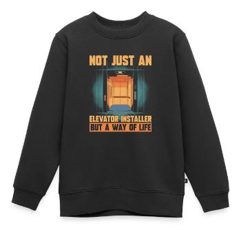 Installateur d’ascenseur - Sweat Premium enfant bio - noir - Devant - AI Model Kid Female (0cm)