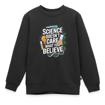 Atheisten Sprüche von Wissenschaft Forschung - Kinder Premium Organic Sweatshirt - Schwarz - Vorne - AI Model Kid Female (0cm)
