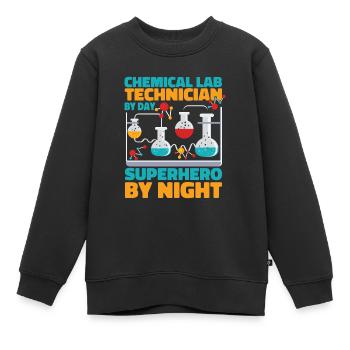 Assistant de laboratoire chimique - Sweat Premium enfant bio - noir - Devant - AI Model Kid Female (0cm)