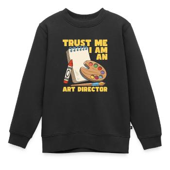 Art Director - Kinder Premium Organic Sweatshirt - Schwarz - Vorne - AI Model Kid Female (0cm)