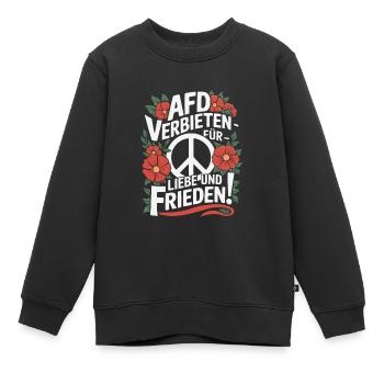 AFD Verbot jetzt! Nazis verbieten - Gegen Rechts - Kinder Premium Organic Sweatshirt - Schwarz - Vorne - AI Model Kid Female (0cm)