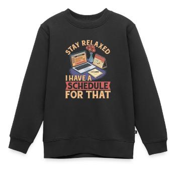 Organisateur d’événements - Sweat Premium enfant bio - noir - Devant - AI Model Kid Female (0cm)