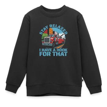 Service de remorquage Dépanneuse - Sweat Premium enfant bio - noir - Devant - AI Model Kid Female (0cm)