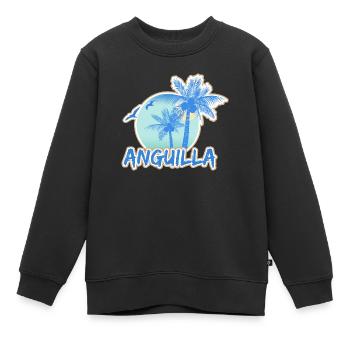 Anguilla - Sweat Premium enfant bio - noir - Devant - AI Model Kid Female (0cm)