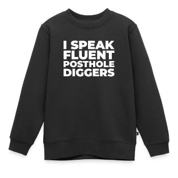 Installateur de clôture - Sweat Premium enfant bio - noir - Devant - AI Model Kid Female (0cm)