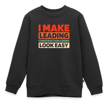 Contremaître en construction - Sweat Premium enfant bio - noir - Devant - AI Model Kid Female (0cm)