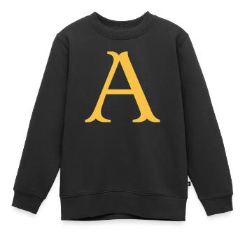 A - Sweat Premium enfant bio - noir - Devant - AI Model Kid Female (0cm)