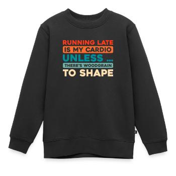 Tourneur sur bois - Sweat Premium enfant bio - noir - Devant - AI Model Kid Female (0cm)