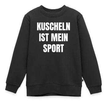 Les câlins, c’est mon sport - Sweat Premium enfant bio - noir - Devant - AI Model Kid Female (0cm)